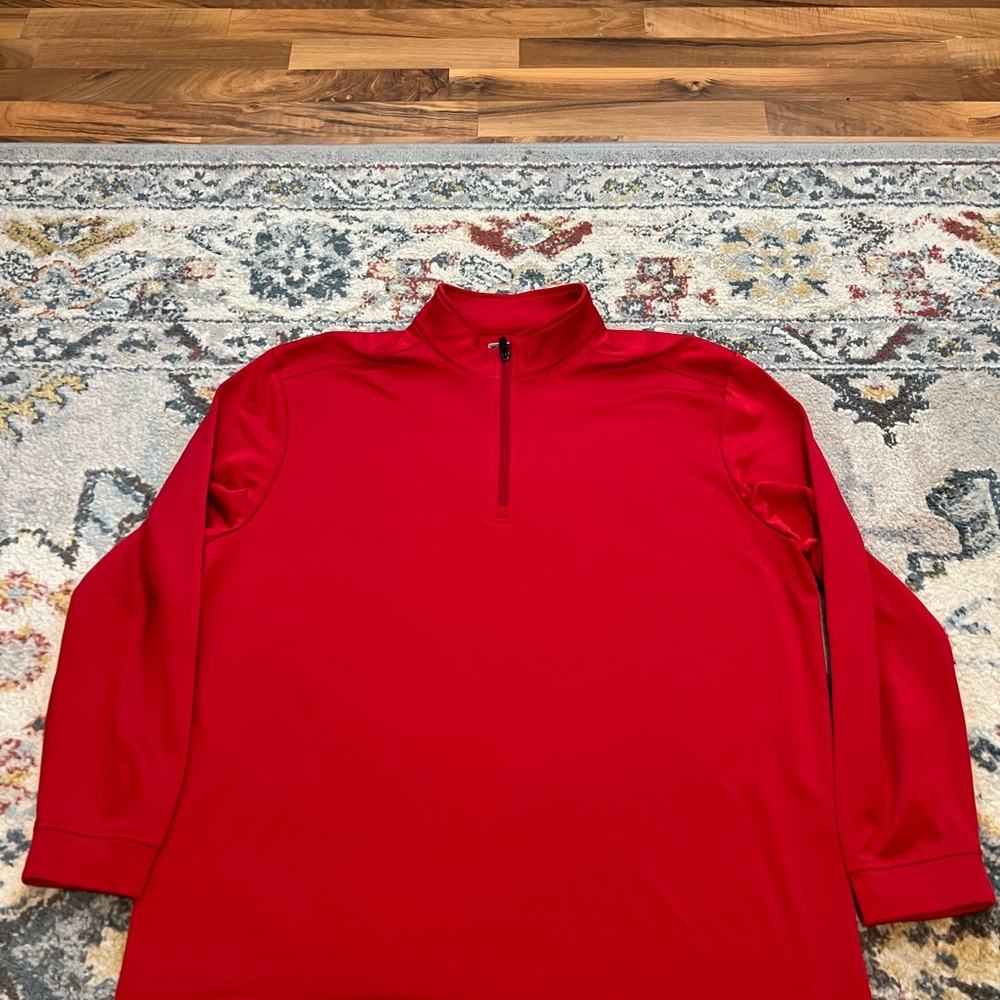 PGA TOUR Men's Red Thermal Flux Quarter-Zip Golf Pullover